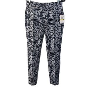 Michael Kors Womens Navy White Paisley Pull On Leggings Pants Sz M NWT MSRP $74